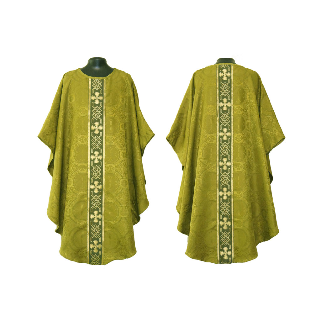 Lenten Offers M0A: Olive Green Gothic Vestment & Stole Set
