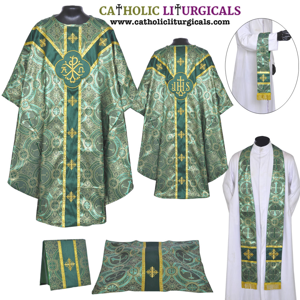 Gothic Chasubles Green Gothic Vestment & Low Mass Set
