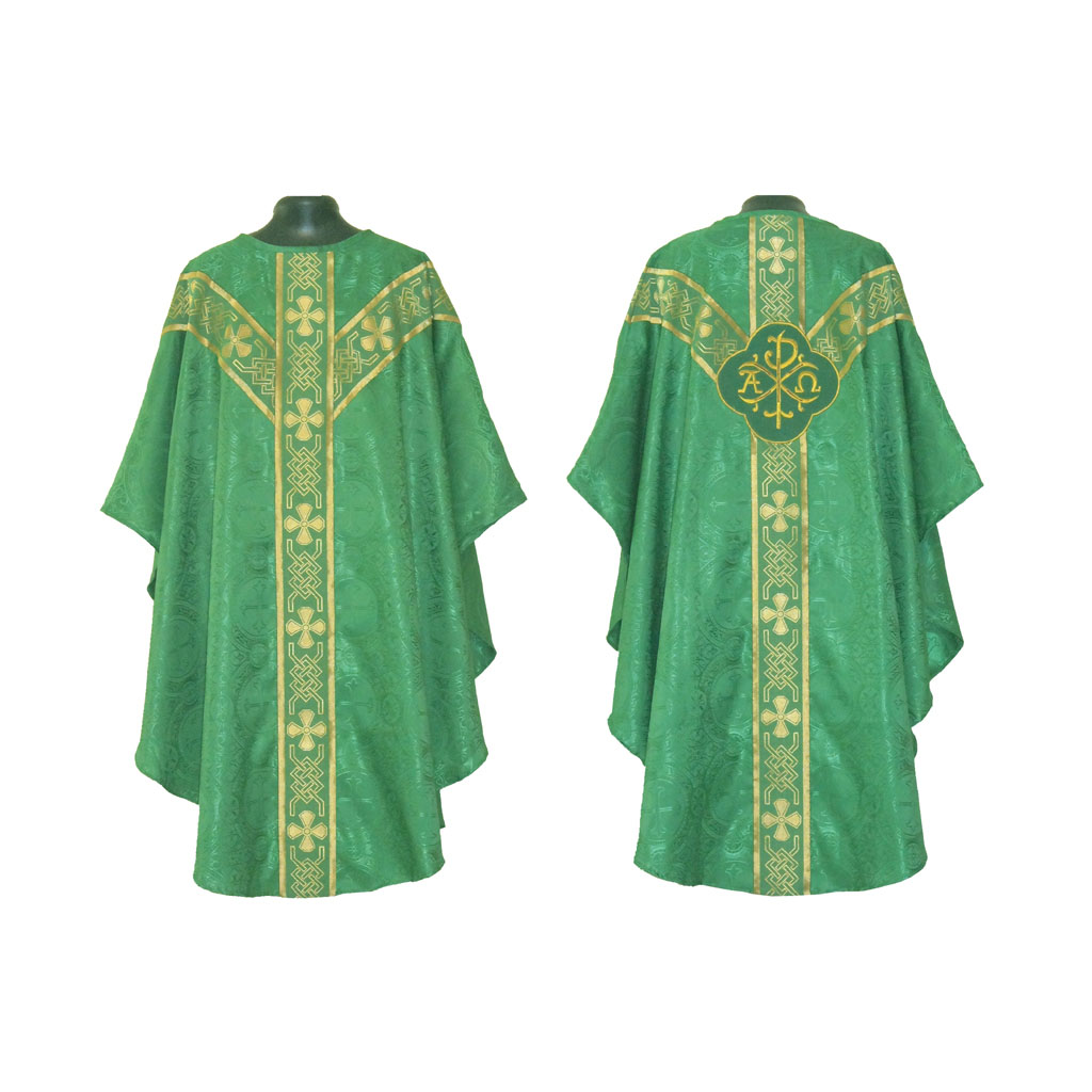 Gothic Chasubles MCP: Green Gothic Vestment & Stole Set PAX