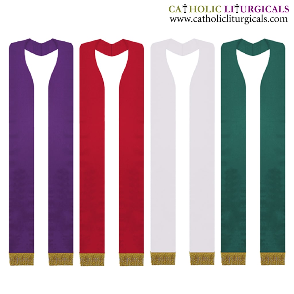 Priest Stoles Set of 4 - Priest Overlay Stole - Clergy Stole