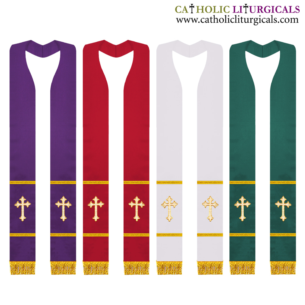 Priest Stoles Set of 4 - Clergy Stole - Priest Overlay Stole