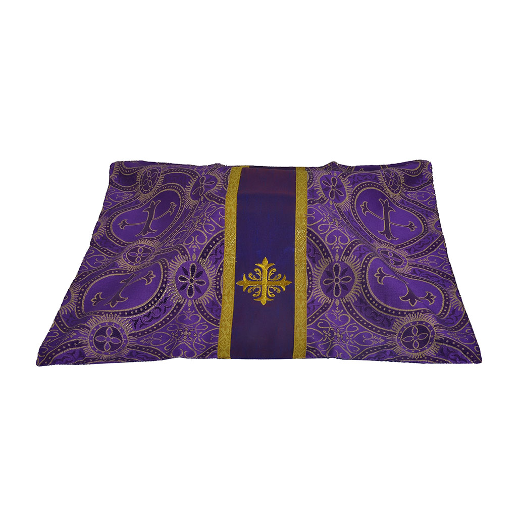 Lenten Offers Purple Chalice Veil with Cross Embroidery