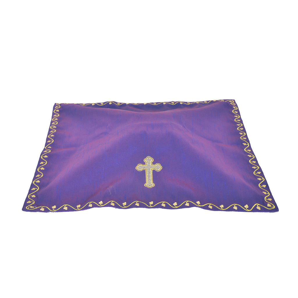 Chalice Veils Purple Cross Embroidered Chalice Veil - Silk