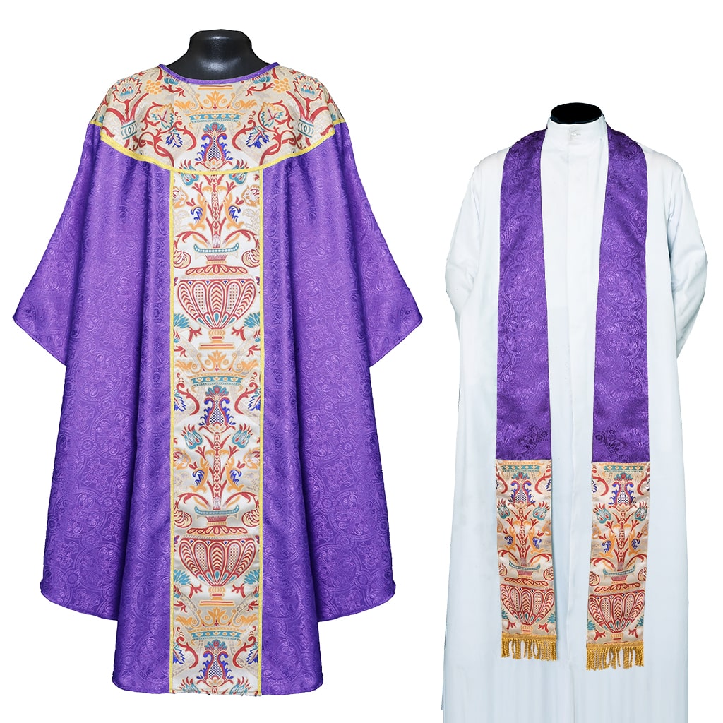 Gothic Chasubles Purple Gothic Chasuble with Coronation Tapestry