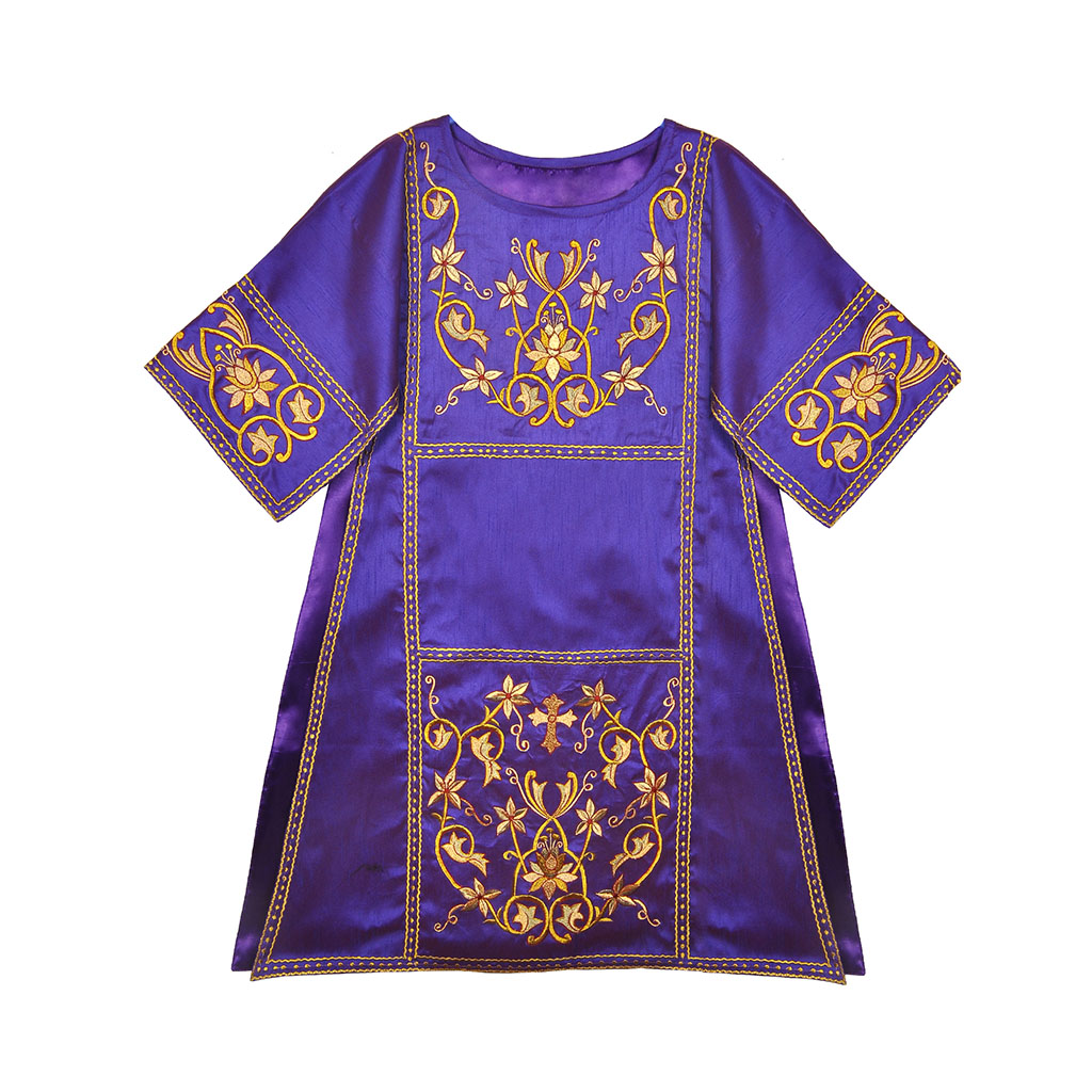 Deacon Dalmatics Purple Roman Silk Dalmatic & Mass Set