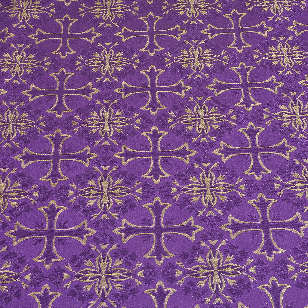Fabrics Cross Designed Brocade Fabric: Purple - Violet