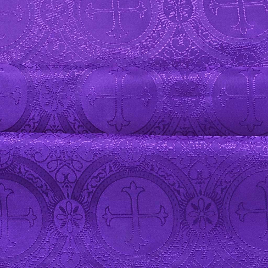 Fabrics Cross Designed Damask Fabric: Purple - Violet