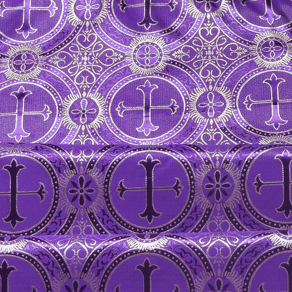Fabrics Cross Designed Brocade Fabric: Purple (Violet)