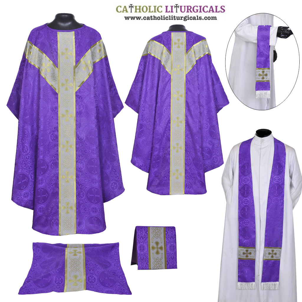 Gothic Chasubles MCC: Purple Gothic Vestment & Mass Set