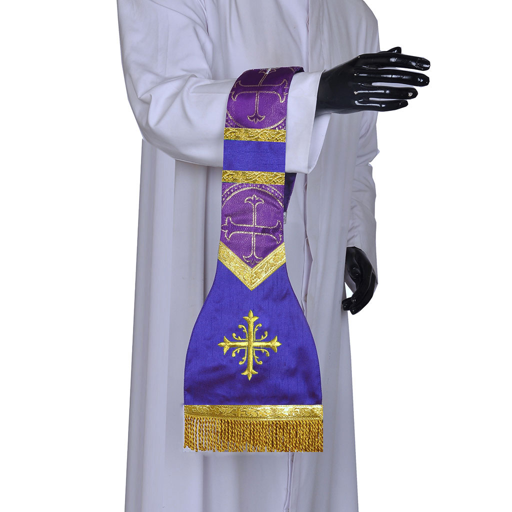 Priest Maniples Purple Maniple - Roman model - Latin Mass