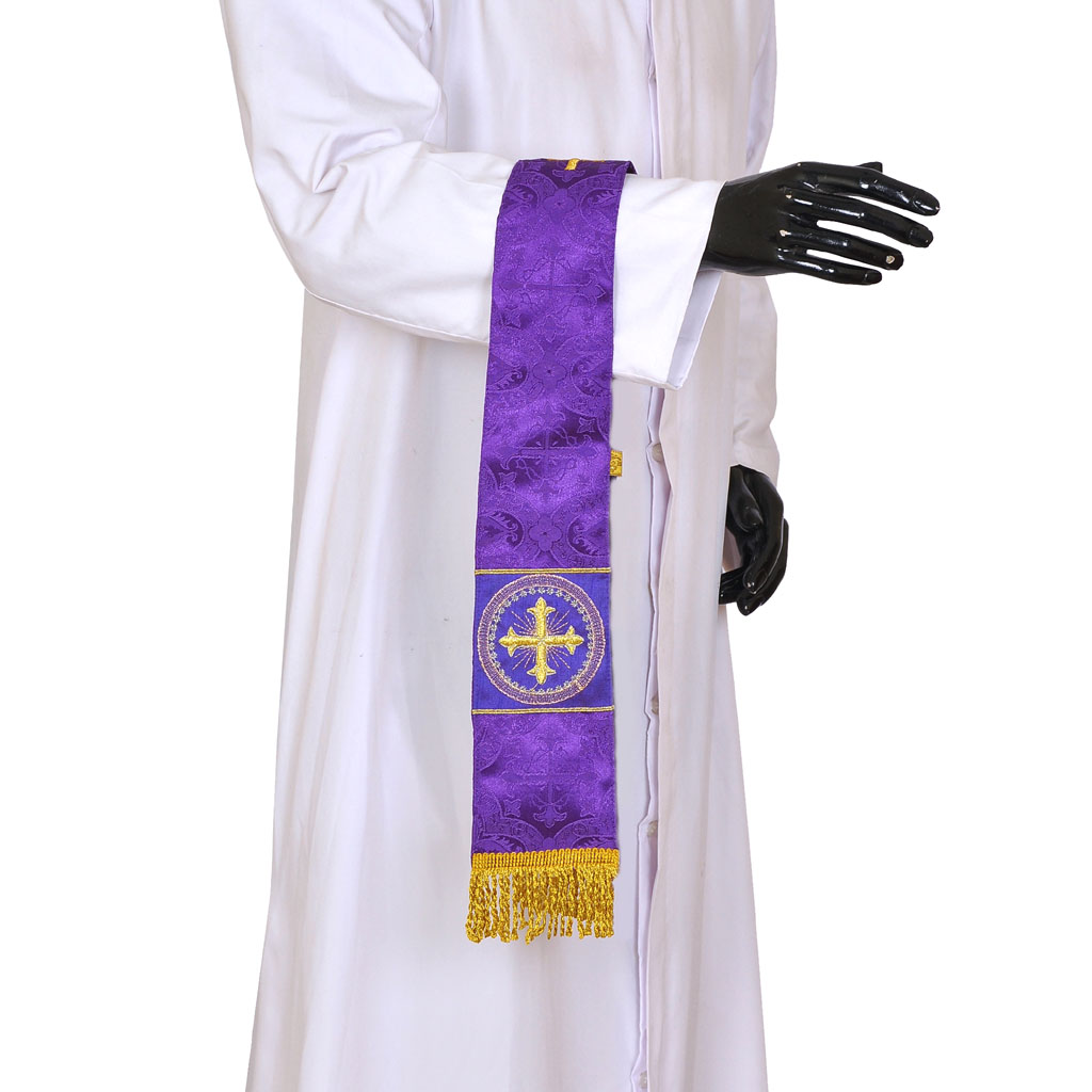 Priest Maniples Purple Maniple Cross Embroidered