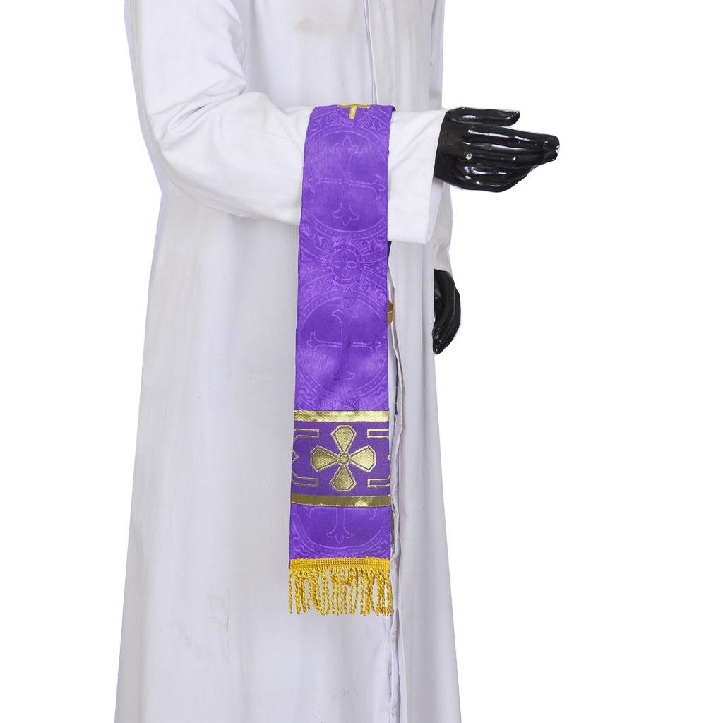 Priest Maniples Purple Maniple With Cross Orphrey