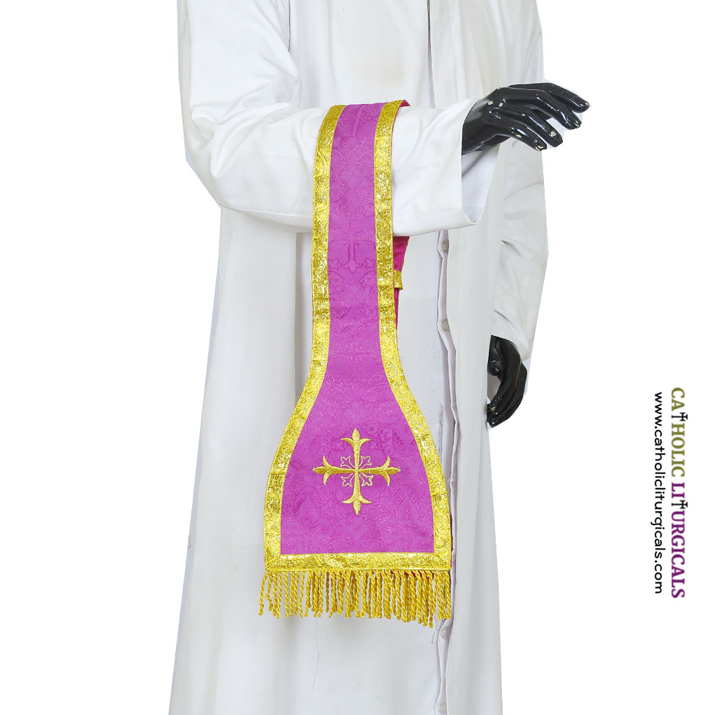 Priest Maniples Purple Maniple Cross Embroidered