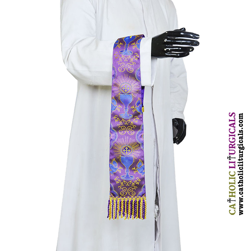 Priest Maniples Purple Maniple  - Chalice Design