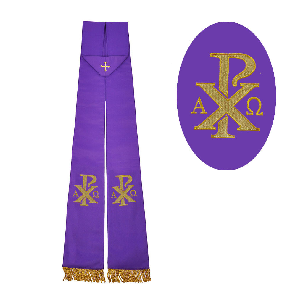 Priest Stoles M13: Purple - Felt Interlined - Priest Stole - PAX