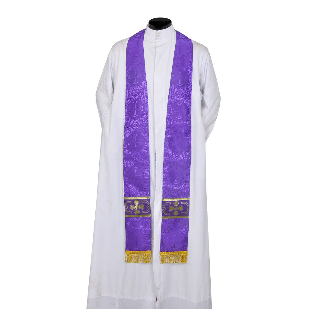 Priest Stoles Purple - Priest Stole - Cross Orphreys