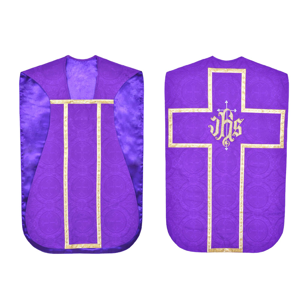 Fiddleback Chasubles Purple Chasuble & Low Mass Set