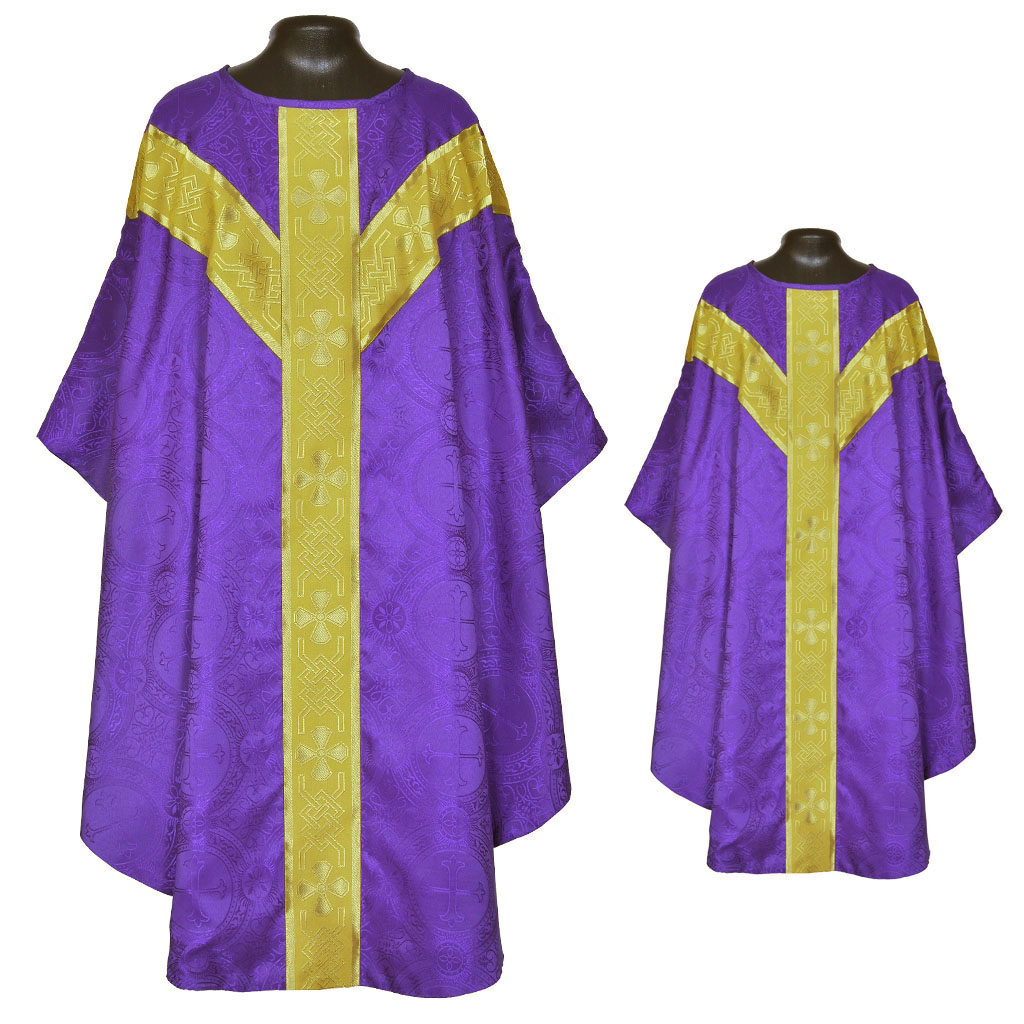 Gothic Chasubles MCC: Purple Gothic Vestment & Stole Set