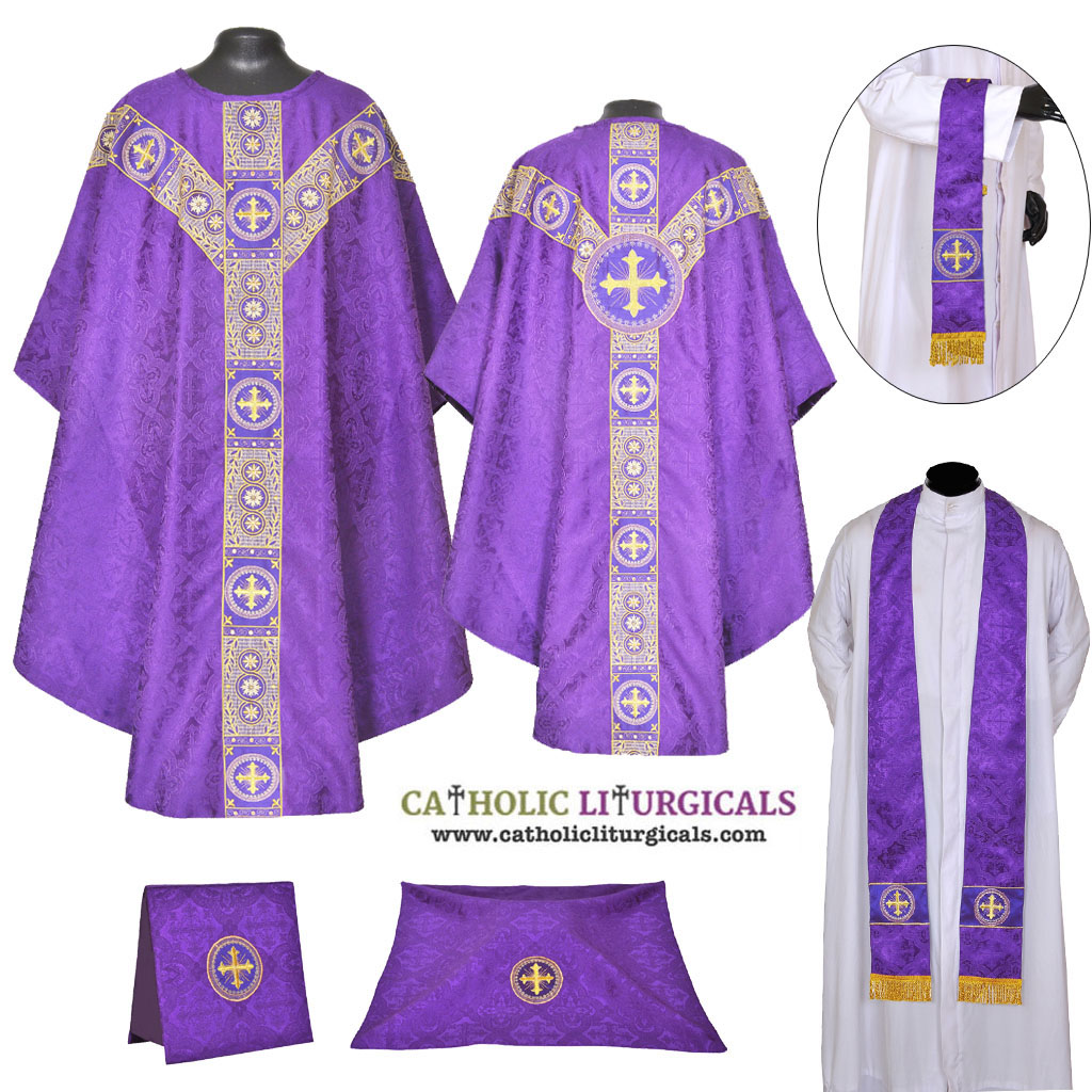 Gothic Chasubles MCX : Purple Gothic Vestment & Mass Set