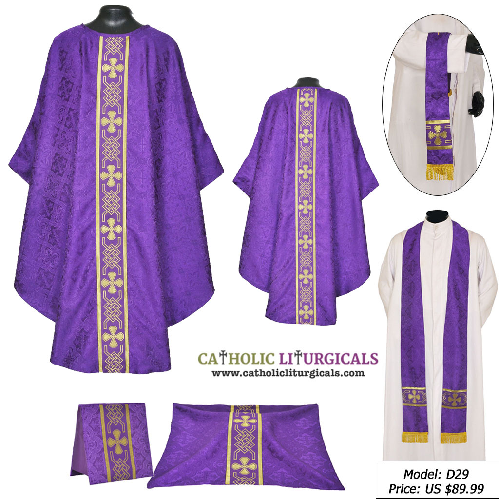 Gothic Chasubles MAA : Purple Gothic Vestment & Mass Set