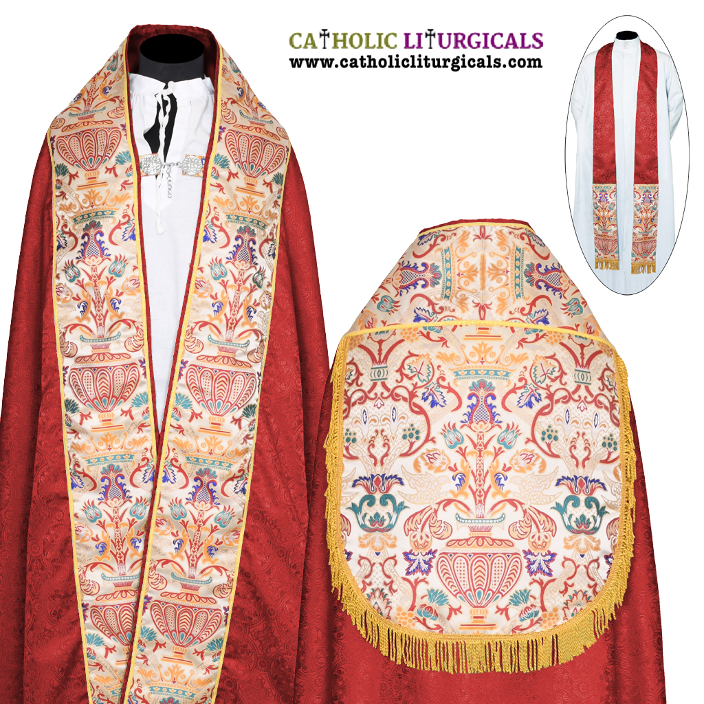Cope Vestment Red Cope & Stole - Coronation Tapestry