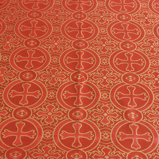 Fabrics Cross Designed Brocade Fabric : Red