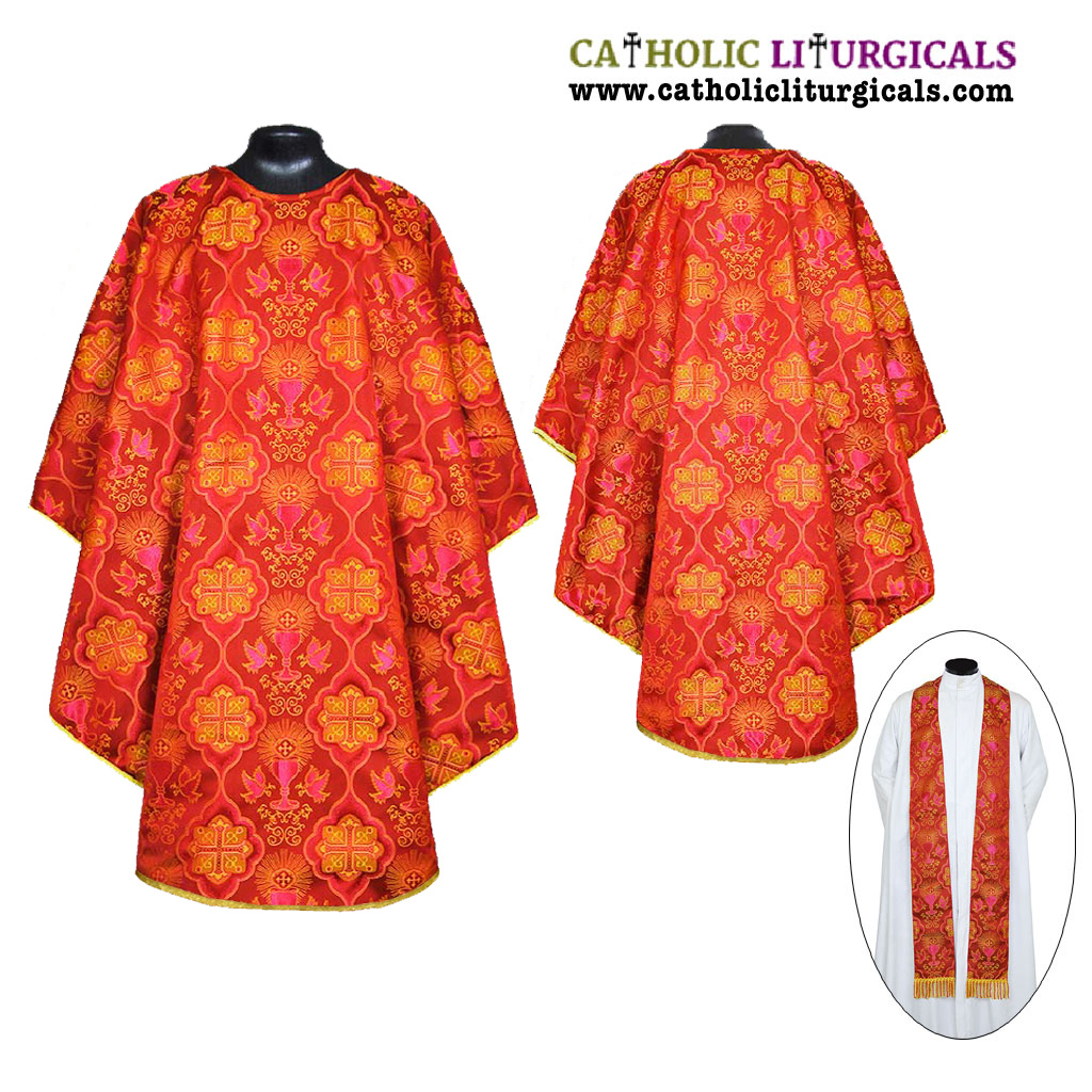 Gothic Chasubles Red Gothic Vestment & Stole 