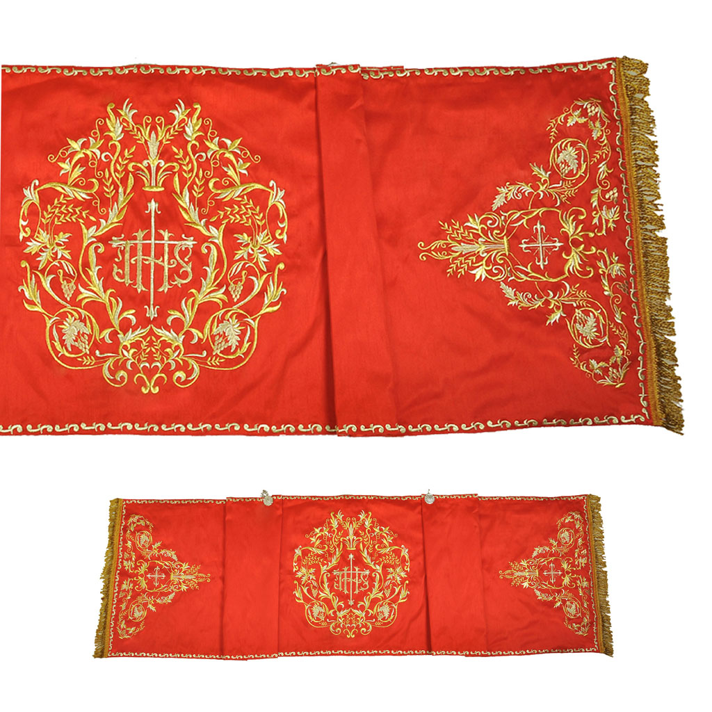 Humeral Veil Red Humeral Veil Fully Embroidered - IHS