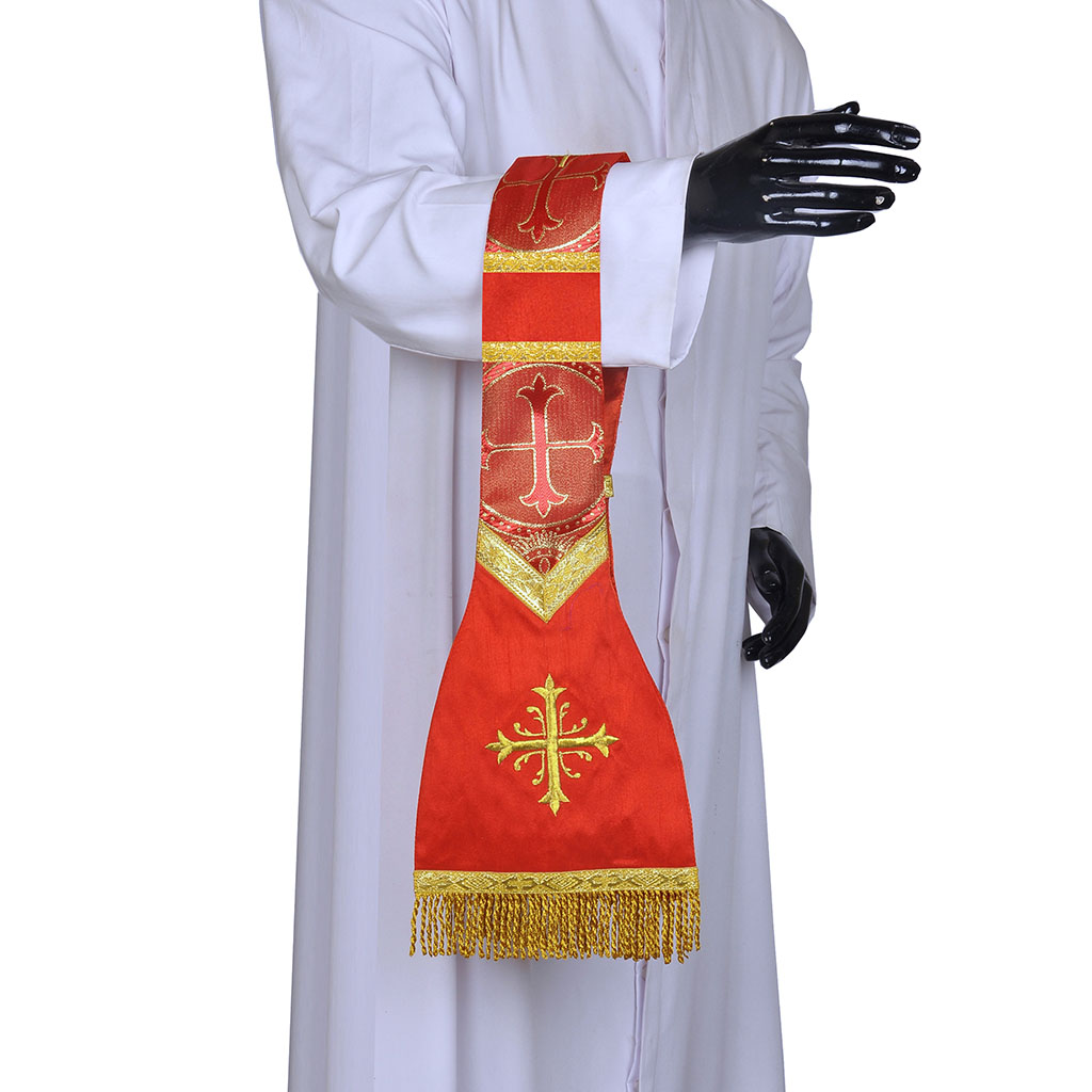 Priest Maniples Red Maniple - Roman model - Latin Mass