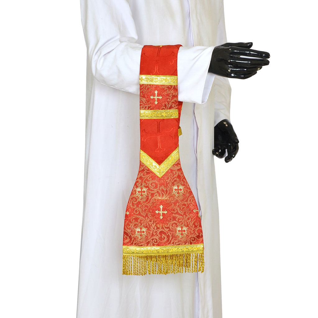 Priest Maniples Red - Roman model - Latin Mass