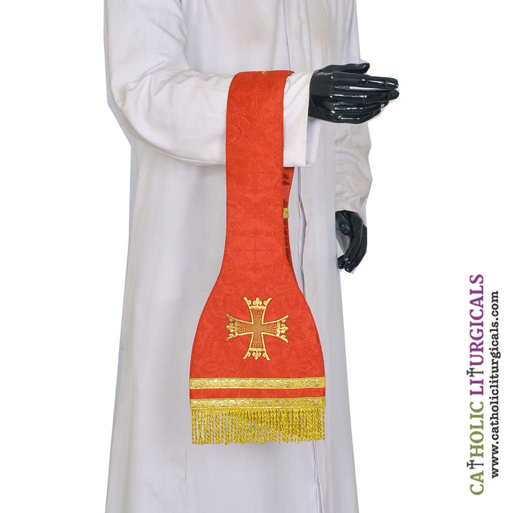 Priest Maniples Red Maniple Cross Embroidered