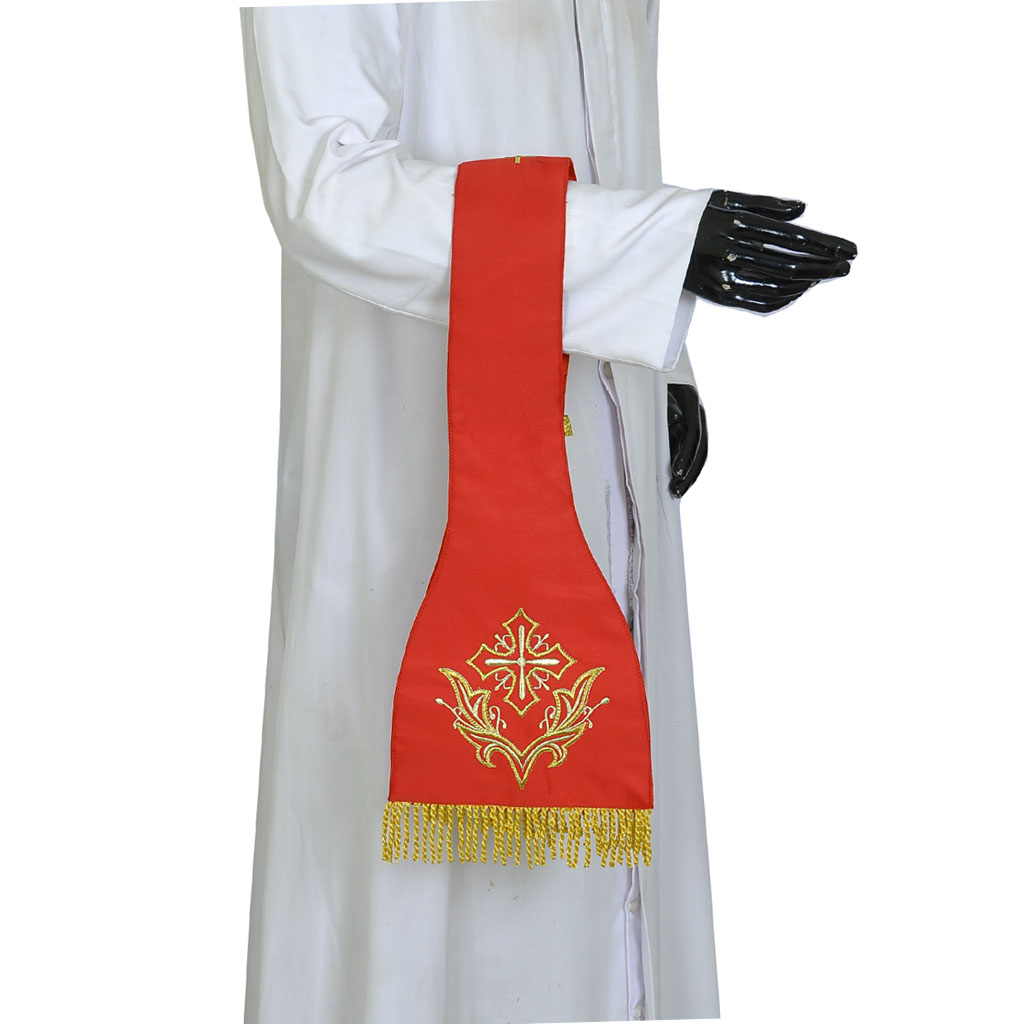 Priest Maniples Red Cross Embroidered - Maniple 