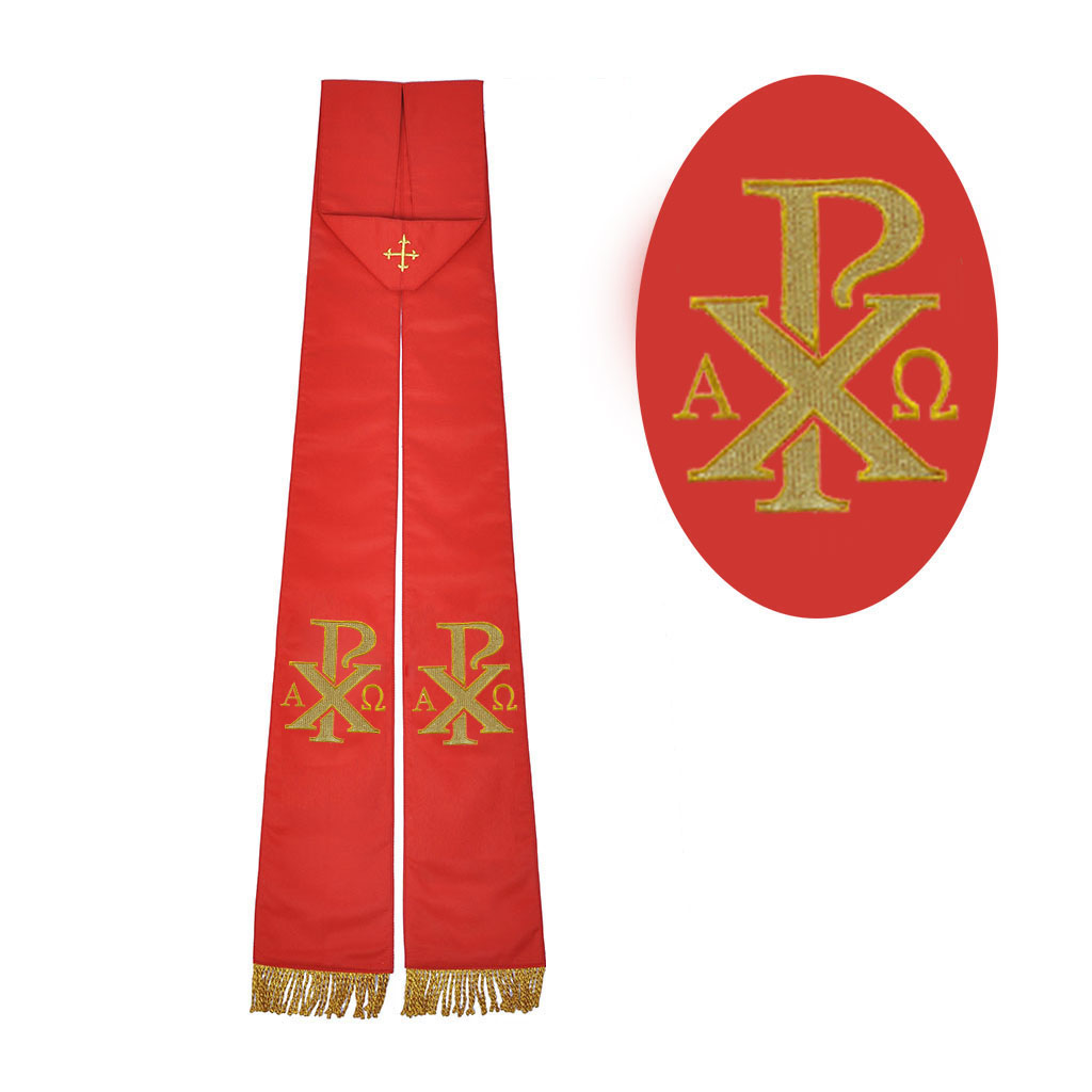 Priest Stoles M13: Red - Felt Interlined - Priest Stole - PAX