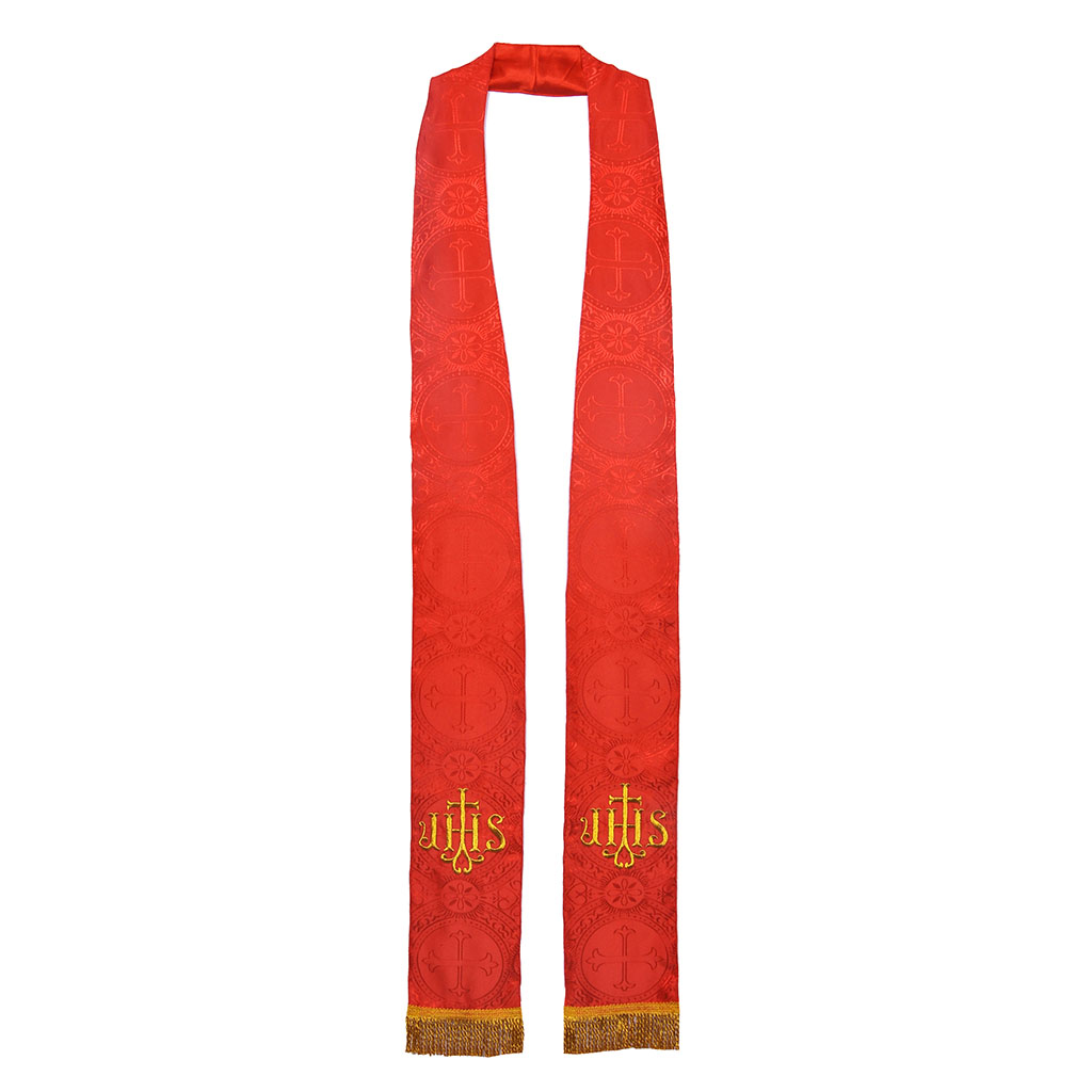 Lenten Offers Red - Priest Stole - IHS