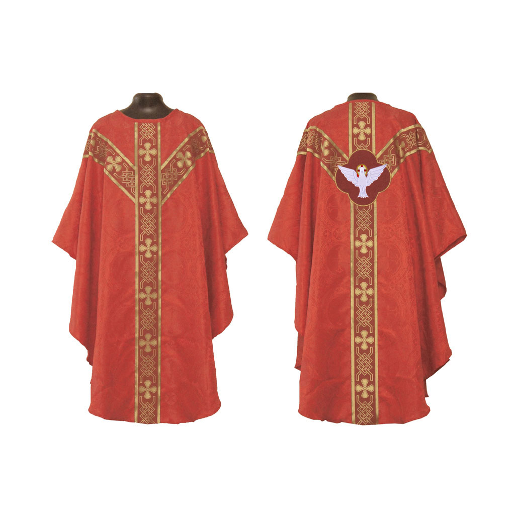 Gothic Chasubles Red Gothic Vestment & Stole - Holy Spirit