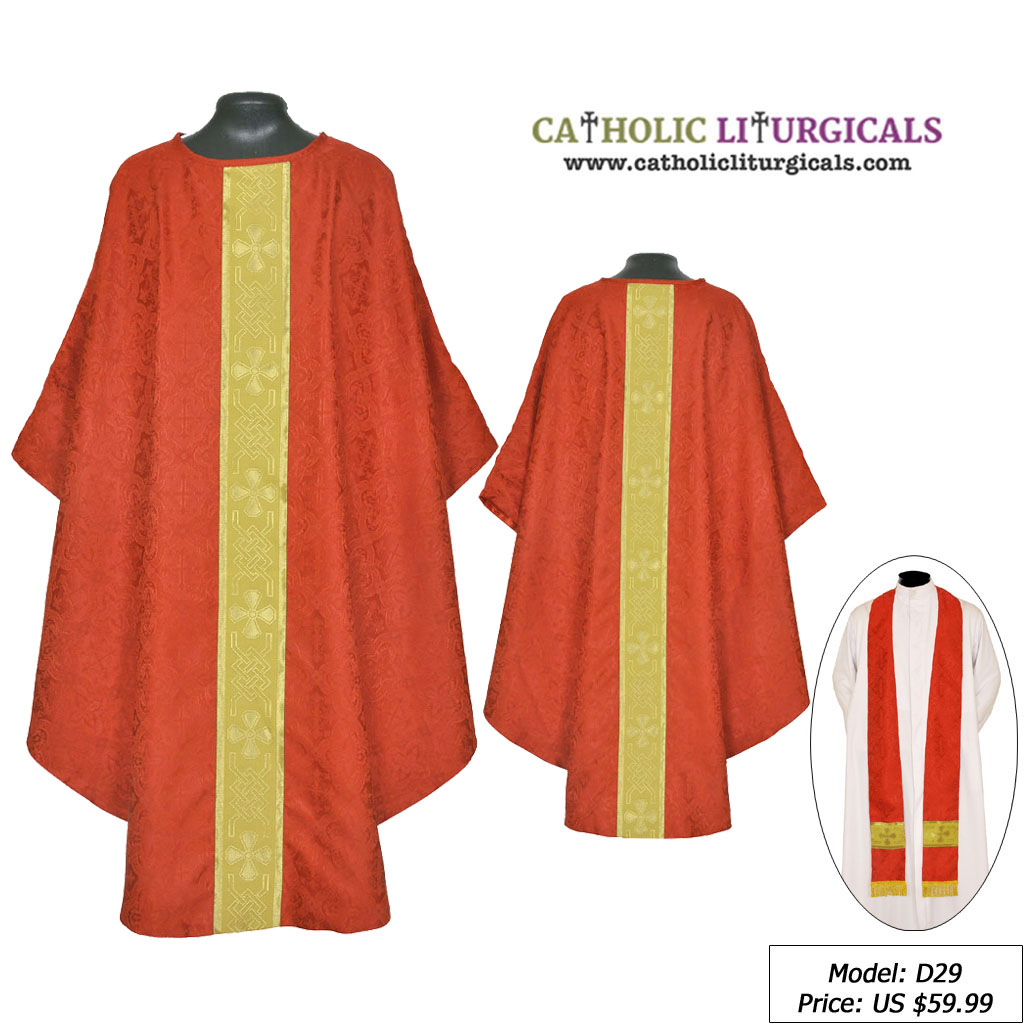 Lenten Offers MAA: Red Gothic Vestment & Stole Set