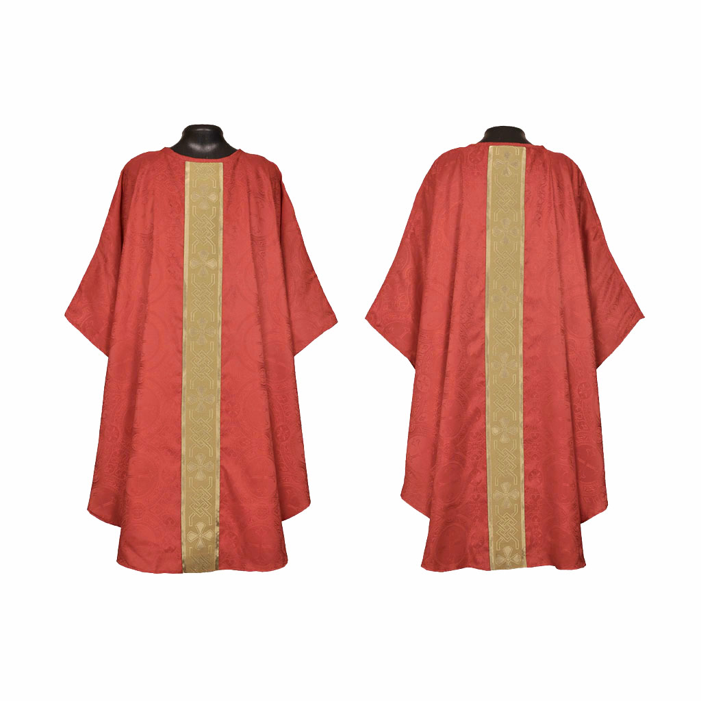 Gothic Chasubles M0A: Red Gothic Vestment & Mass Set