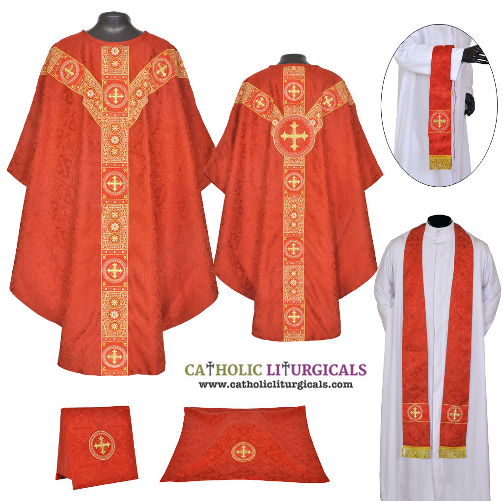 Lenten Offers MCX : Red Gothic Vestment & Mass Set