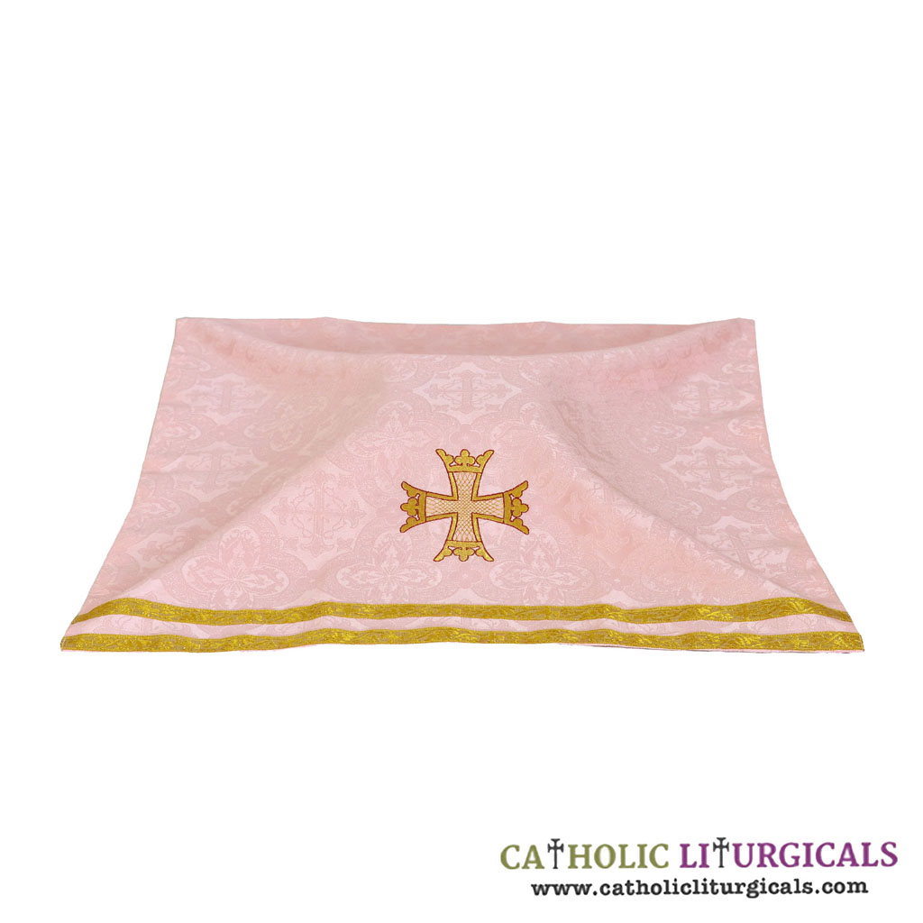 Chalice Veils Rose Chalice Veil with Cross Embroidery