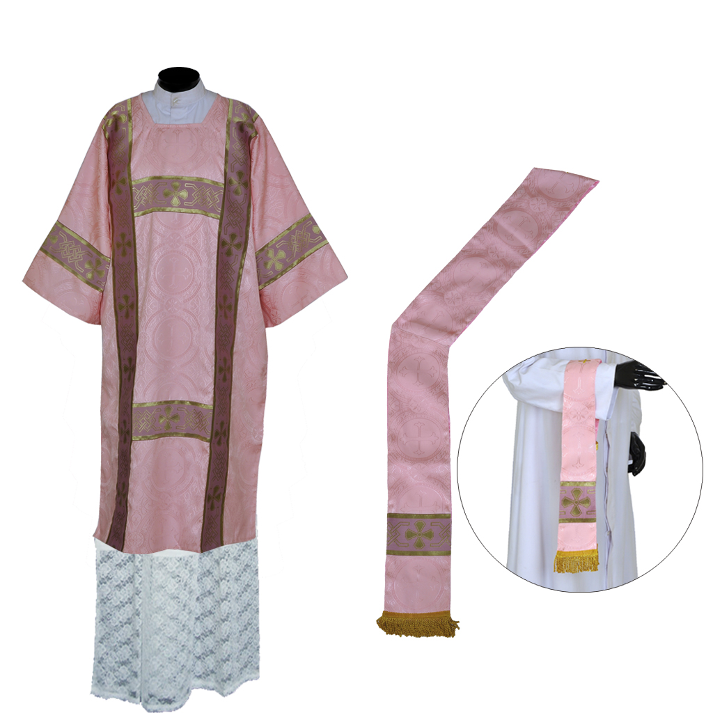 Lenten Offers Rose Deacon Dalmatic Vestment & Mass Set