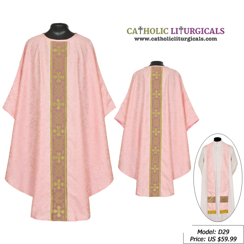 Gothic Chasubles MAA: Rose Gothic Vestment & Stole Set