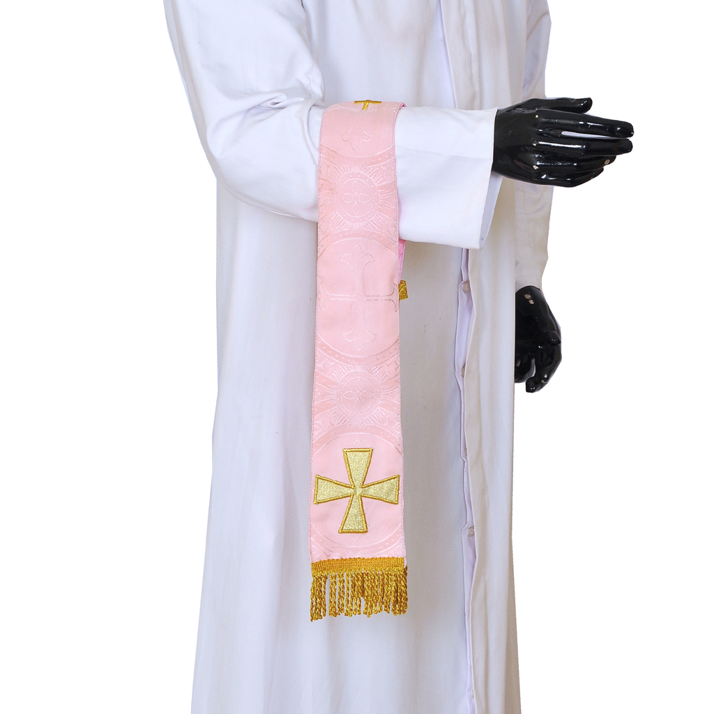 Priest Maniples Rose Maniple - Cross Appliqué