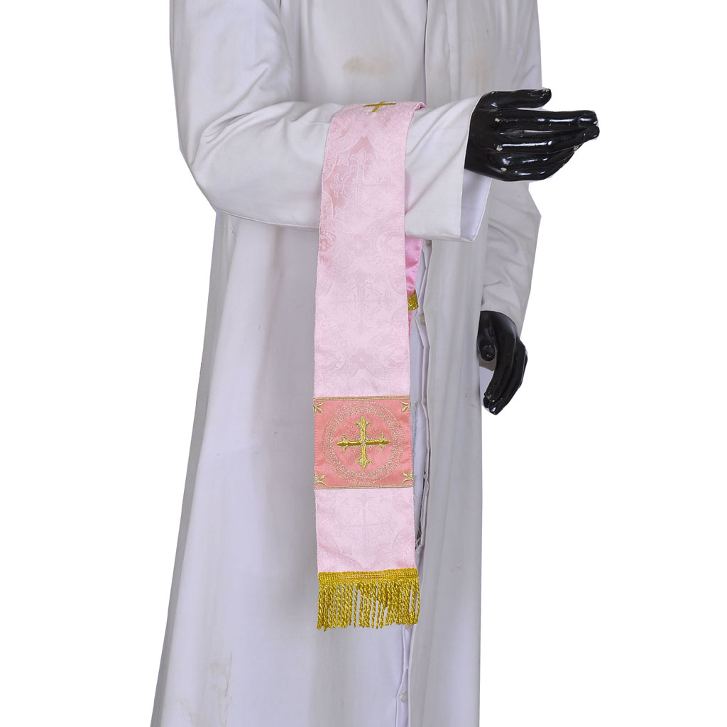 Priest Maniples Rose Maniple - Cross Embroidered