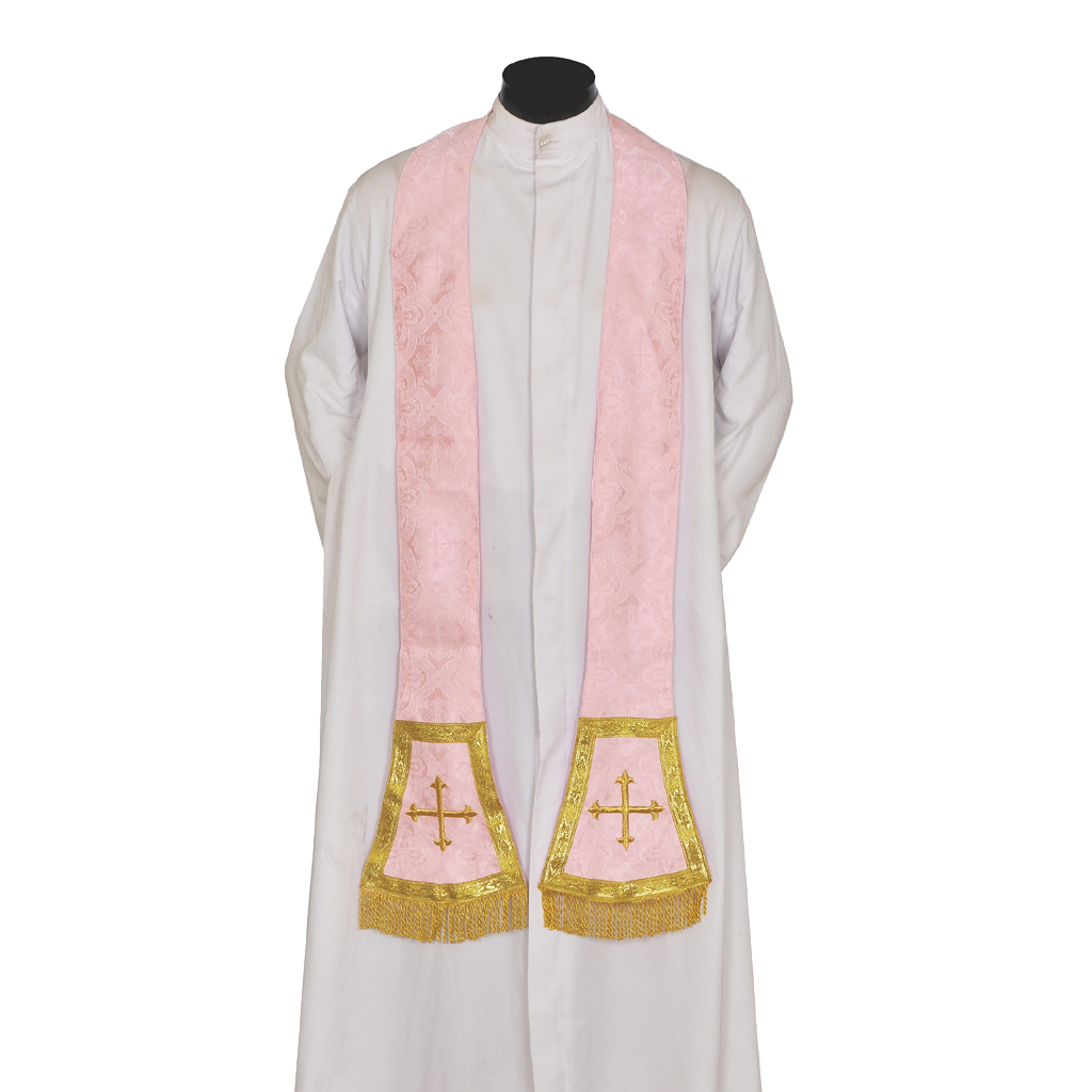 Priest Stoles Rose Priest Stole - Cross Embroidery
