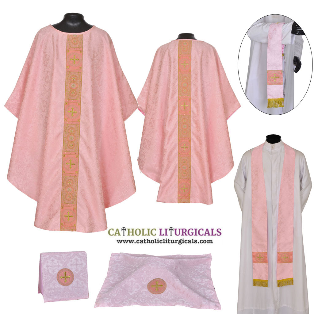 Gothic Chasubles M0A : Rose Gothic Vestment & Mass Set