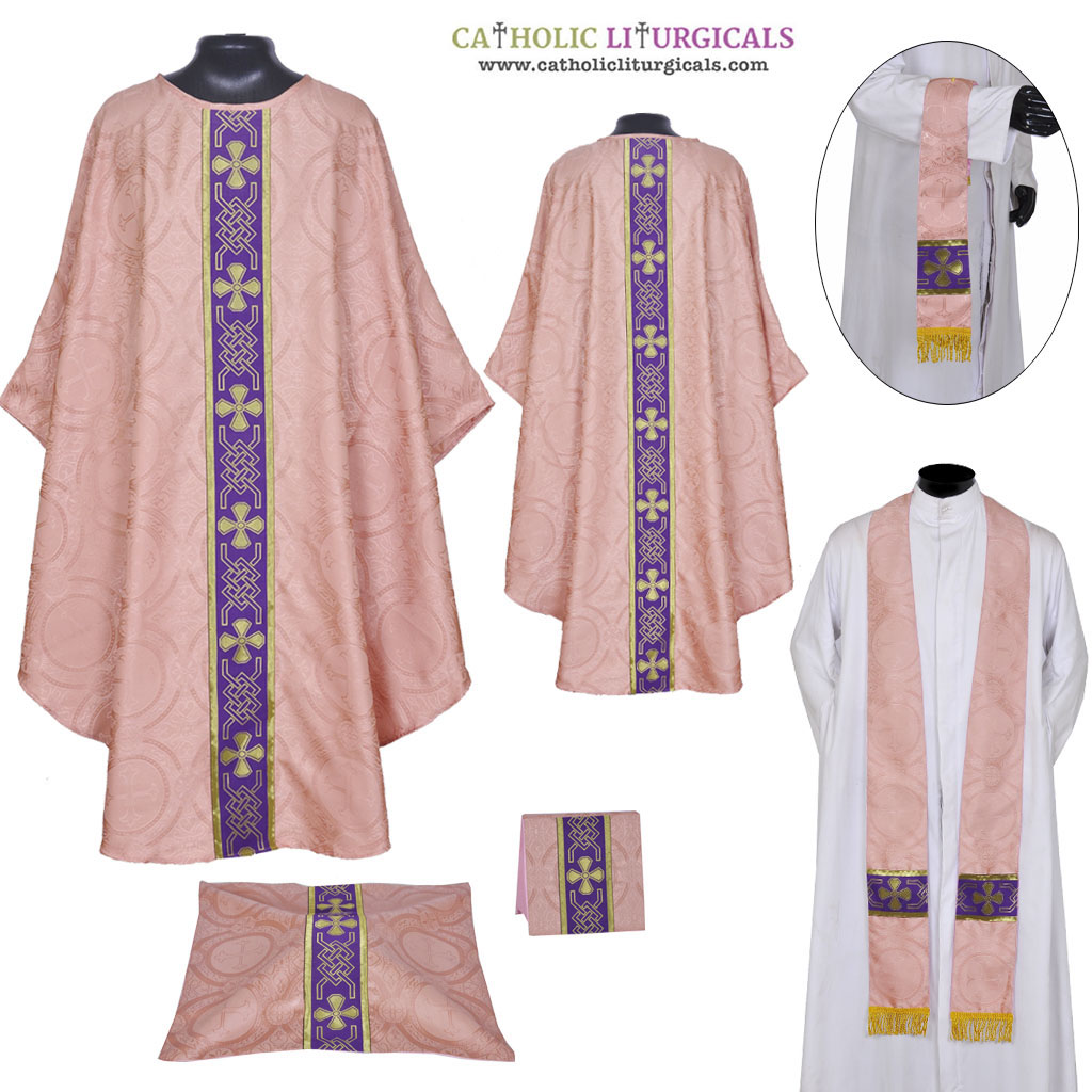 Gothic Chasubles M0A: Rose Gothic Vestment & Mass Set