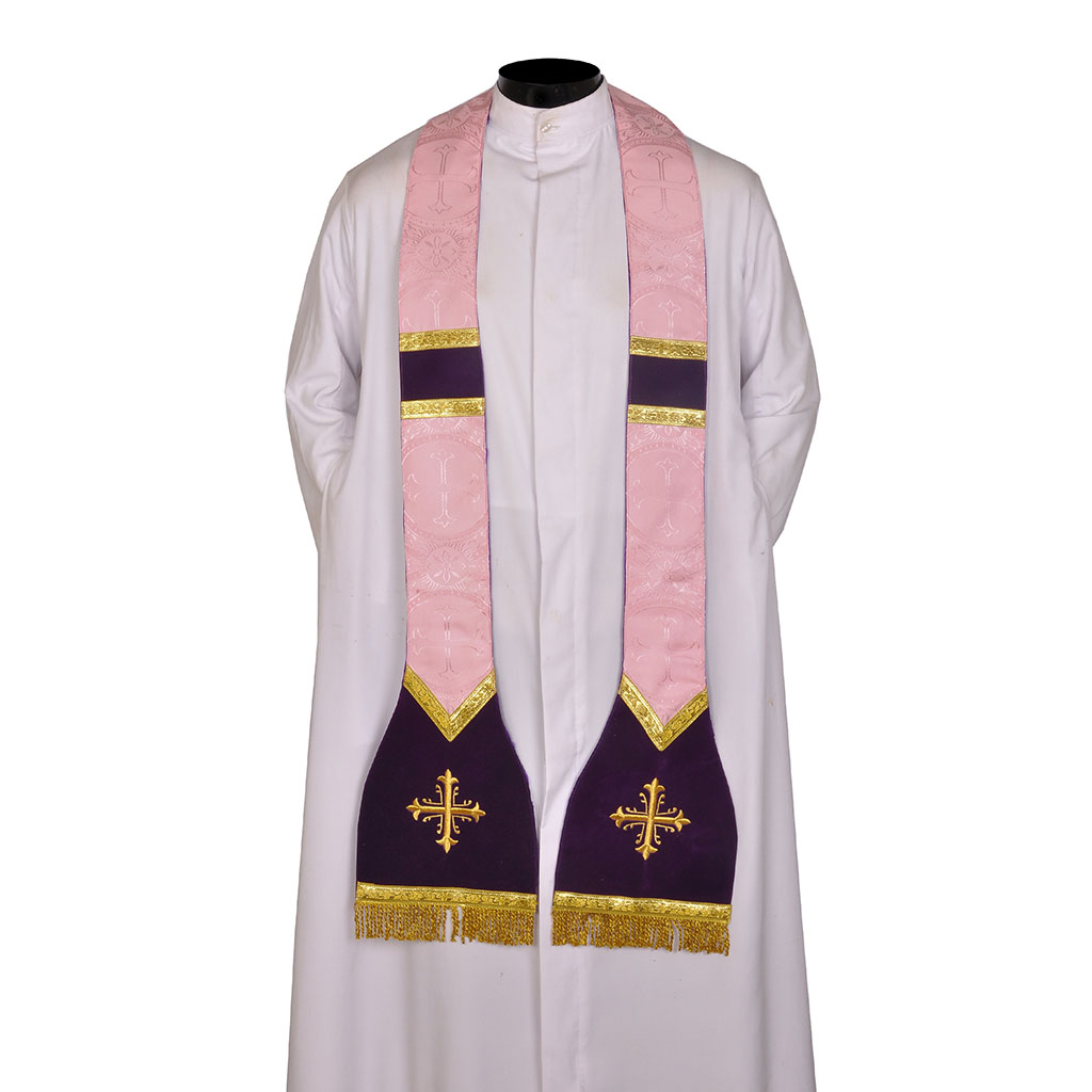 Priest Stoles Rose - Priest Stole - Cross Embroidery