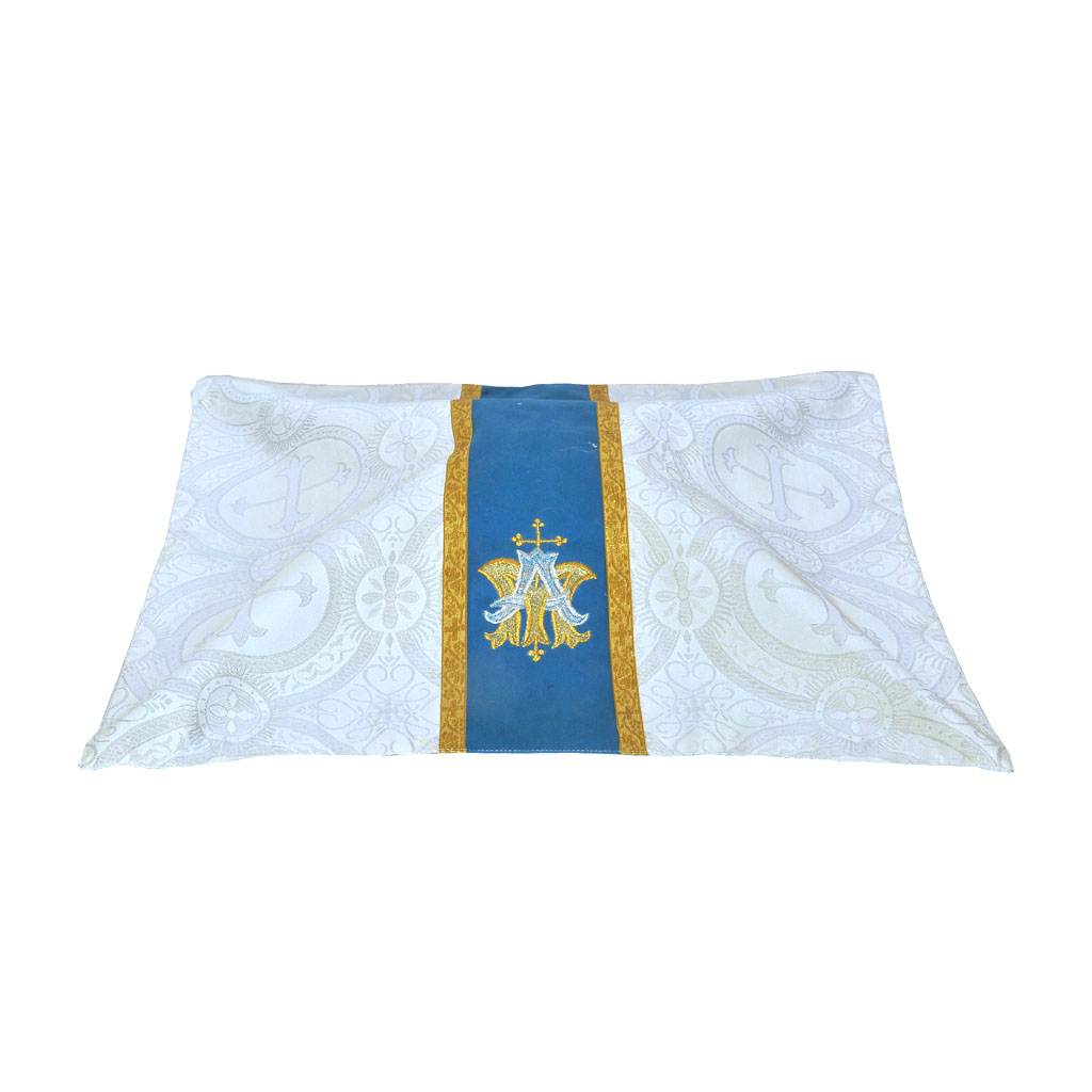 Chalice Veils White Silver - Chalice Veil with Ave Maria Embroid