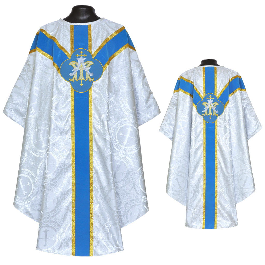 Gothic Chasubles White Silver Gothic Vestment & Low Mass Set