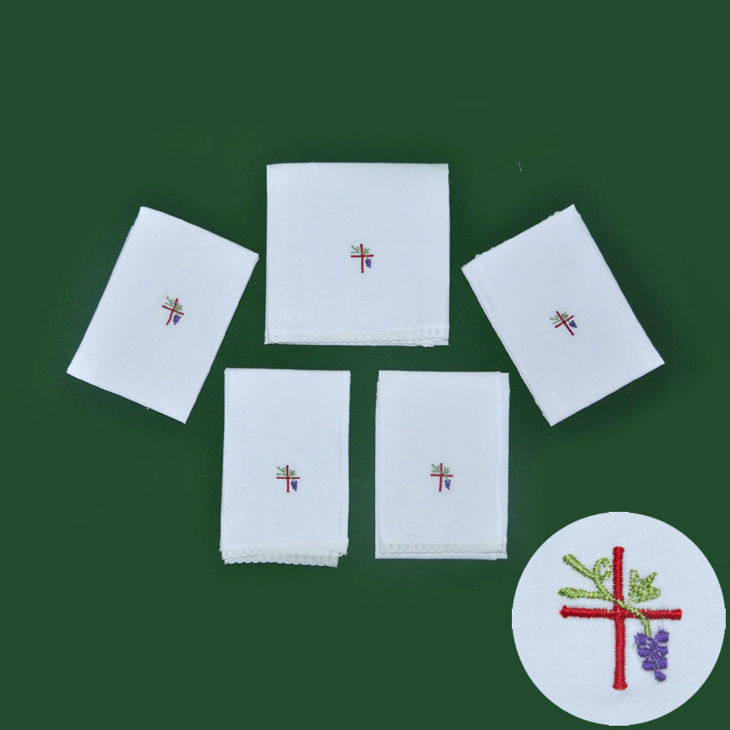 Altar Linens Set of 5 Altar Linen with Cross n Grapes